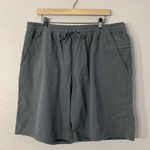Mono B Men's Size XL Gray Nylon Spandex Drawstring Shorts MP21055-P